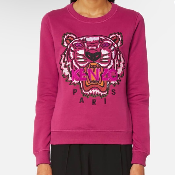 Kenzo Tops - KENZO Fuchsia Tiger Head Sweatshirt